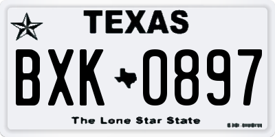 TX license plate BXK0897