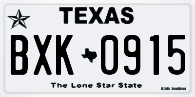 TX license plate BXK0915