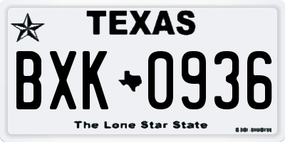 TX license plate BXK0936