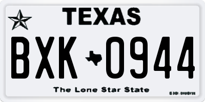 TX license plate BXK0944