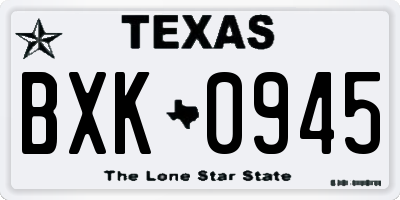 TX license plate BXK0945
