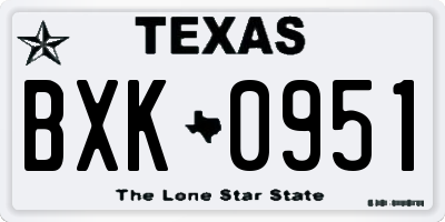 TX license plate BXK0951