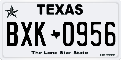 TX license plate BXK0956