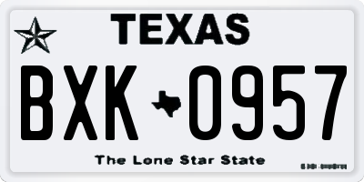 TX license plate BXK0957