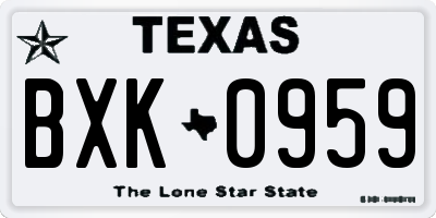TX license plate BXK0959
