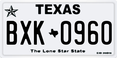 TX license plate BXK0960