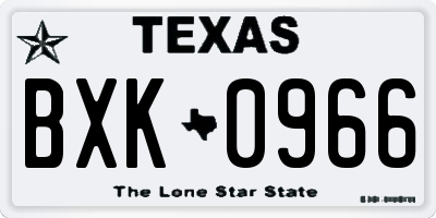 TX license plate BXK0966