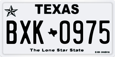 TX license plate BXK0975