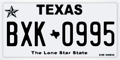TX license plate BXK0995