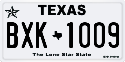 TX license plate BXK1009