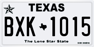 TX license plate BXK1015