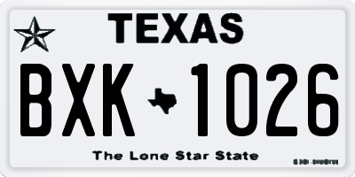 TX license plate BXK1026