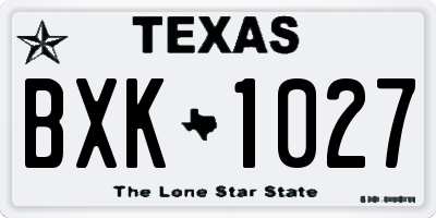 TX license plate BXK1027