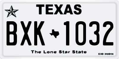 TX license plate BXK1032