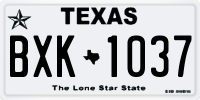 TX license plate BXK1037