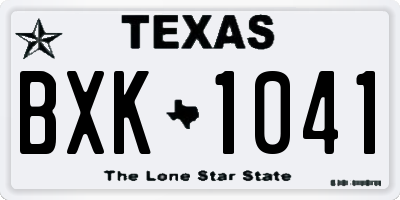 TX license plate BXK1041