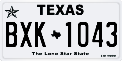 TX license plate BXK1043