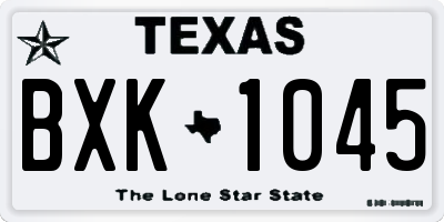 TX license plate BXK1045