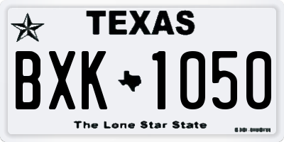 TX license plate BXK1050