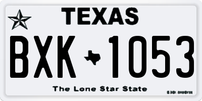 TX license plate BXK1053