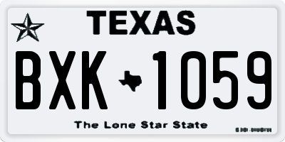 TX license plate BXK1059