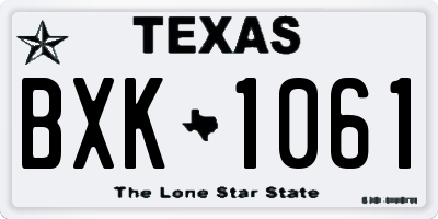 TX license plate BXK1061