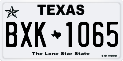 TX license plate BXK1065