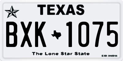 TX license plate BXK1075