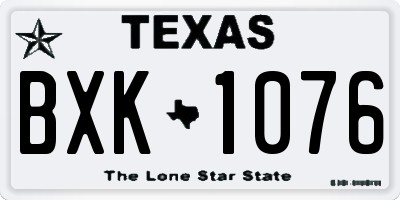 TX license plate BXK1076