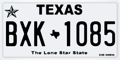 TX license plate BXK1085