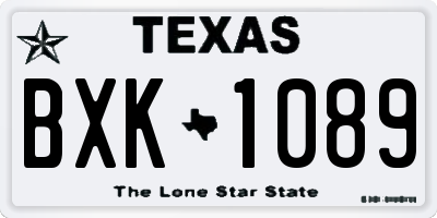TX license plate BXK1089