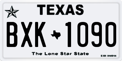 TX license plate BXK1090