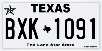 TX license plate BXK1091