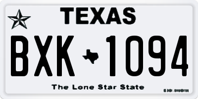 TX license plate BXK1094