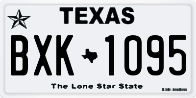 TX license plate BXK1095