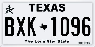 TX license plate BXK1096