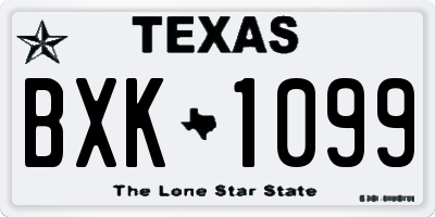 TX license plate BXK1099