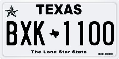 TX license plate BXK1100
