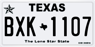 TX license plate BXK1107