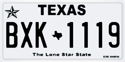 TX license plate BXK1119