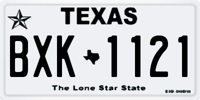 TX license plate BXK1121