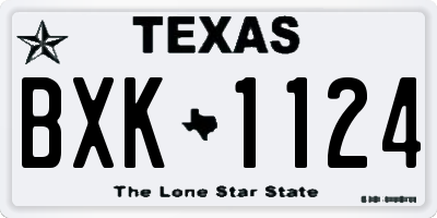 TX license plate BXK1124