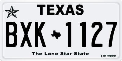 TX license plate BXK1127