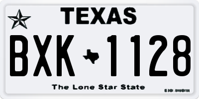 TX license plate BXK1128