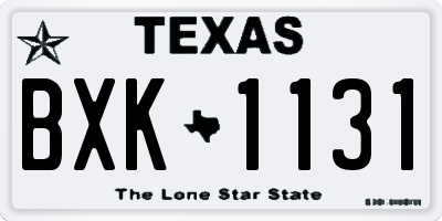 TX license plate BXK1131