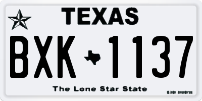 TX license plate BXK1137