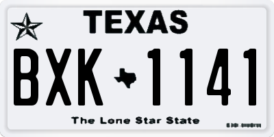 TX license plate BXK1141