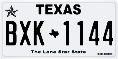 TX license plate BXK1144