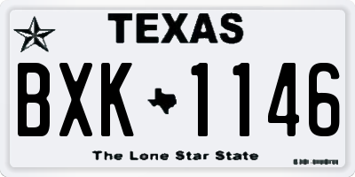 TX license plate BXK1146