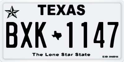 TX license plate BXK1147